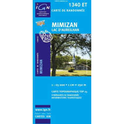 Carte randonnées IGN Mimizan - Lac D'Aureilhan - 1340 ET