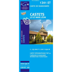 Carte randonnées IGN Castets - Lit-et-Mixe - Léon - 1341 ET
