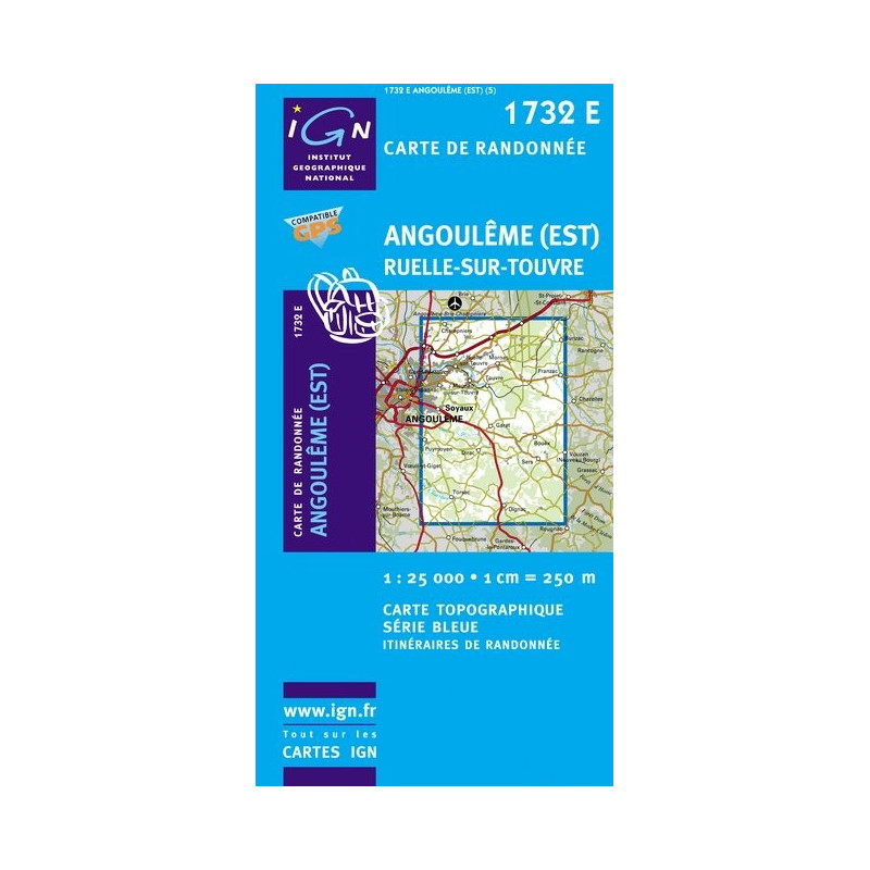 Carte randonnées IGN - Angoulême (Est) - Ruelle-sur-Trouve 1732 E Carte randonnées IGN - Angoulême (Est) - Ruelle-sur-Trouve 1732 E