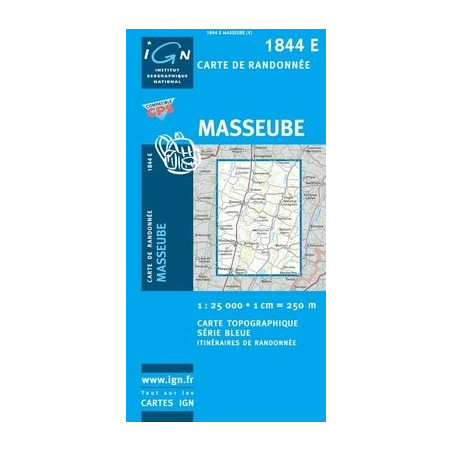 Carte randonnées IGN Masseube - 1844 E