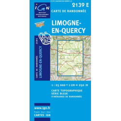 Carte randonnées IGN - 2139 E - Limogne en Quercy
