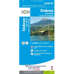 Embrun - Les Orres Lac de Serre Ponçon - IGN 3438 ET