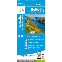 Belle Île - Îles d'Houat et d'Hoëdic - IGN - 0822 OT