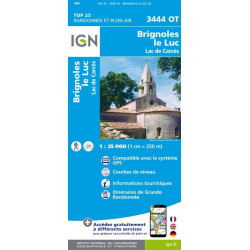 Brignoles Le Luc - Lac de Carcès - IGN - 3444 OT