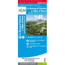 Carte randonnées IGN - 3335 ETR - Le Bourg d'Oisans