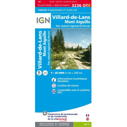 Carte randonnées IGN - 3236 OTR - Villard de Lans