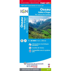 Ossau - Vallée d'Aspe - PN des Pyrénées - IGN 1547 OTR