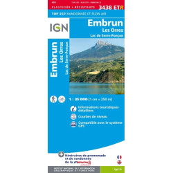 Embrun - Les Orres - Lac de Serre Ponçon - IGN 3438 ETR