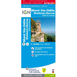 Mont Ste Odile - Molsheim Obernai - Vallée de la Bruche - IGN 3716 ETR