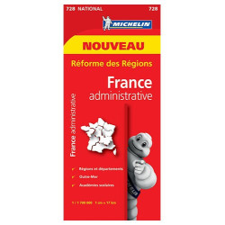Achat Carte France administrative, réforme des régions - Michelin 728 
