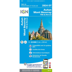 Autun, Mont Beuvray - IGN 2824 OT