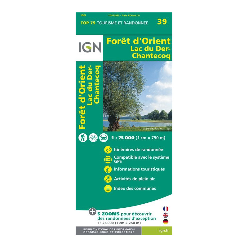 Forêt d'Orient, Lac du Der Chantecoq - IGN TOP75
