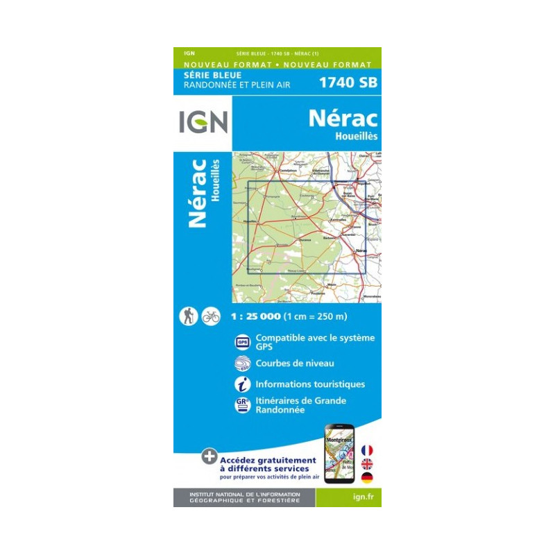 Nérac, Houeillès - IGN 1740 SB