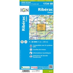 Ribérac, Chalais - IGN 1734 SB