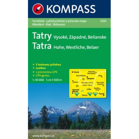 Achat Carte randonnées Tatra, Tatry - Kompass 2100