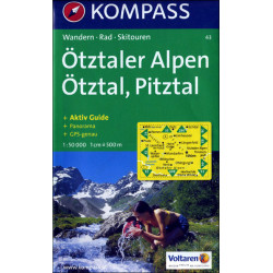 Carte randonnées Otzaler Alpen - Kompass 43