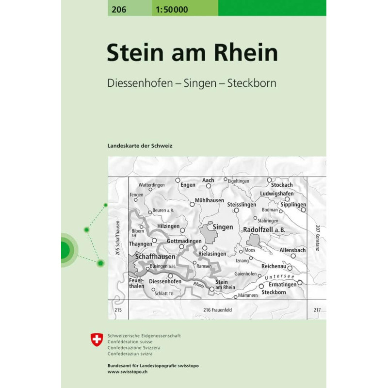 Achat Carte randonnées swisstopo - Stein am rhein 206