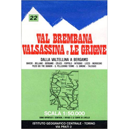 Achat Carte randonnées - Val Brembana Valsassina - IGC 22