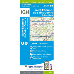 Carte randonnées IGN - 3134 SB - St-Étienne-de-St-Geoirs/Le Grand Serre