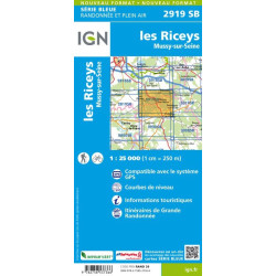 Achat Carte randonnées IGN - 2919 SB - Les Riceys/Mussy sur Seine