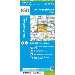 Achat Carte randonnées IGN Sainte Ménéhould/Valmy - IGN - 3013 SB
