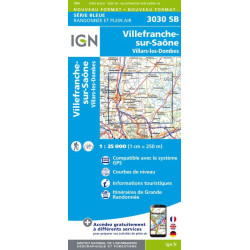 Achat Carte randonnées Villefranche sur Saone/Villars les Dombes - IGN - 3030 SB