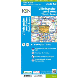 Achat Carte randonnées Villefranche sur Saone/Villars les Dombes - IGN - 3030 SB
