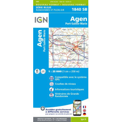 Achat carte randonnées Agen/ Port Sainte Marie - IGN - 1840 SB