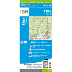 Achat Carte randonnées IGN - 1342 SB - Castets/Dax