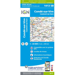 Achat Carte randonnées IGN - 1413 SB - Condé sur Vire/Caumont-L'Eventé