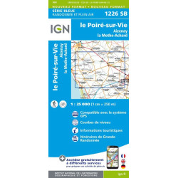 Carte randonnées IGN - 1226 SB - Le Poiré sur Vie/Aizenay/Les Achard