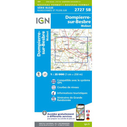 Achat carte de randonnées - IGN 2727 SB - Dompierre sur Besbre/Molinet