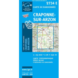 Achat Carte randonnées IGN - 2734 E - Craponne sur Arzon