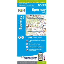 Achat Carte randonnées IGN - 2813 SB - Epernay