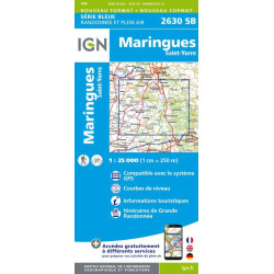 Achat carte de randonnées Maringues/Saint Yorre - IGN - 2630 SB