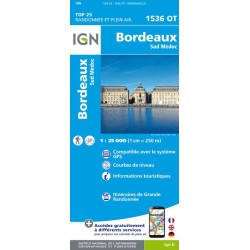Achat Carte randonnées Bordeaux Sud Medoc - IGN 1536 OT