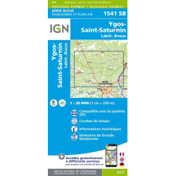 Achat Carte randonnées IGN - 1541 SB - Labrit/Brocas/Saint Martin d'Oney