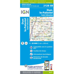 Achat Carte randonnées IGN - 2128 SB - Dun le Palestel/Saint Sébastien