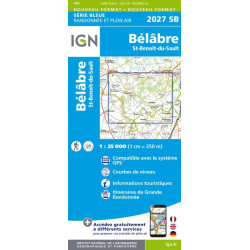 Achat Carte randonnées IGN - 2027 SB - Bélâbre/St Benoit du Sault