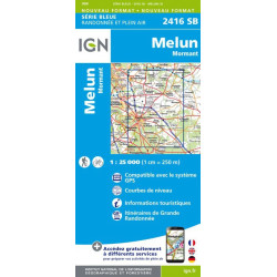 Achat Carte randonnées IGN - 2416 SB - Melun/Mormant