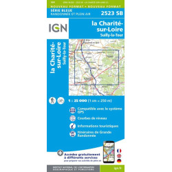 Achat Carte randonnées IGN - 2523 SB - La Charité sur Loire/Suilly la Tour