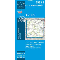 achat carte de randonnées Ardes - IGN 2533 E