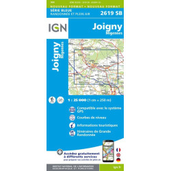 achat carte de randonnées - IGN 2619 SB - Joigny/Migennes