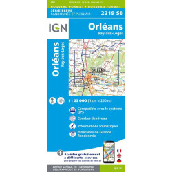 Achat Carte randonnées IGN Orléans / Jargeau - 2219 SB