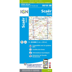 Achat Carte randonnées IGN - 0618 SB - Gourin