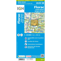 Achat Carte randonnées IGN - 2639 SB - Florac, Sainte-Enimie/Gorges du Tarn