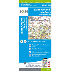 achat carte de randonnées - IGN 2605 SB - Condé sur l 'Escaut saint-Amand-Les-Eaux
