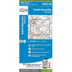 achat carte de randonnées - IGN 2609 sb - Ribemont saint quentin