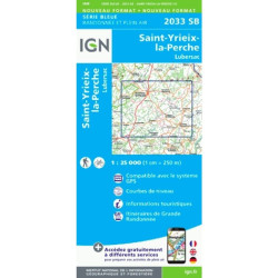 Achat Carte randonnées IGN - 2033 sb - Saint Yrieix la Perche