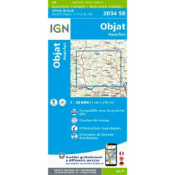 Achat Carte randonnées IGN - 2034 sb hautefort objat juillac